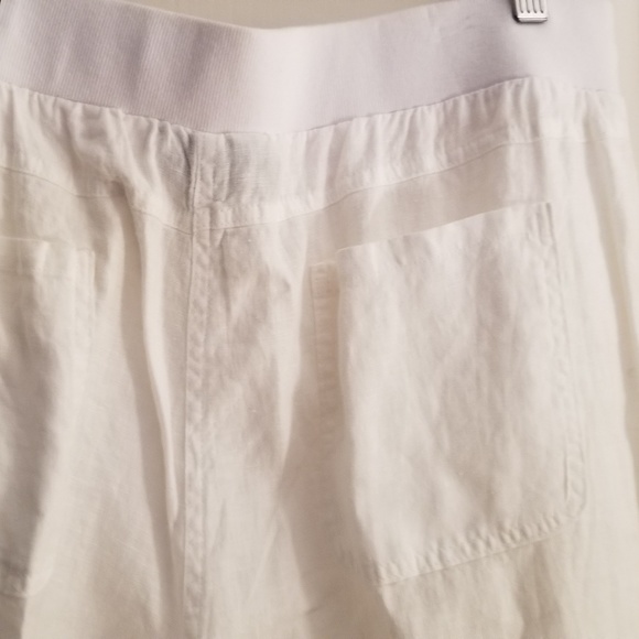 White linen wide leg pant - Picture 3 of 5